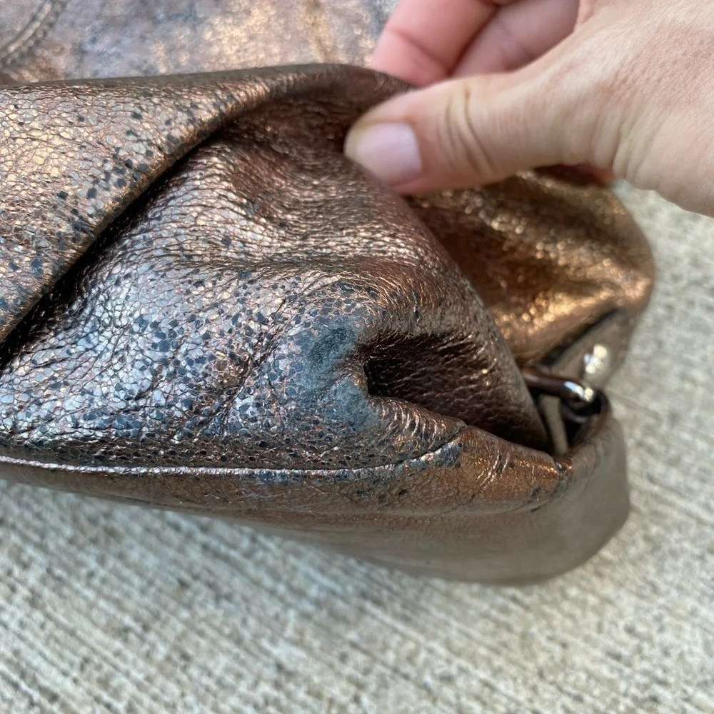 COACH Bronze Metallic Leather Shoulder Bag